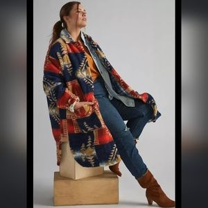 Anthropologie Pilcro Leopard Sherpa Jacket